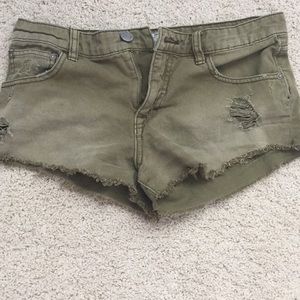 FP army green shorts